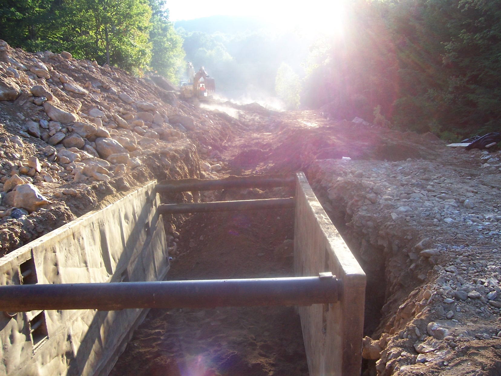 8 24 05 installation of piping system from intake to limestone tanks